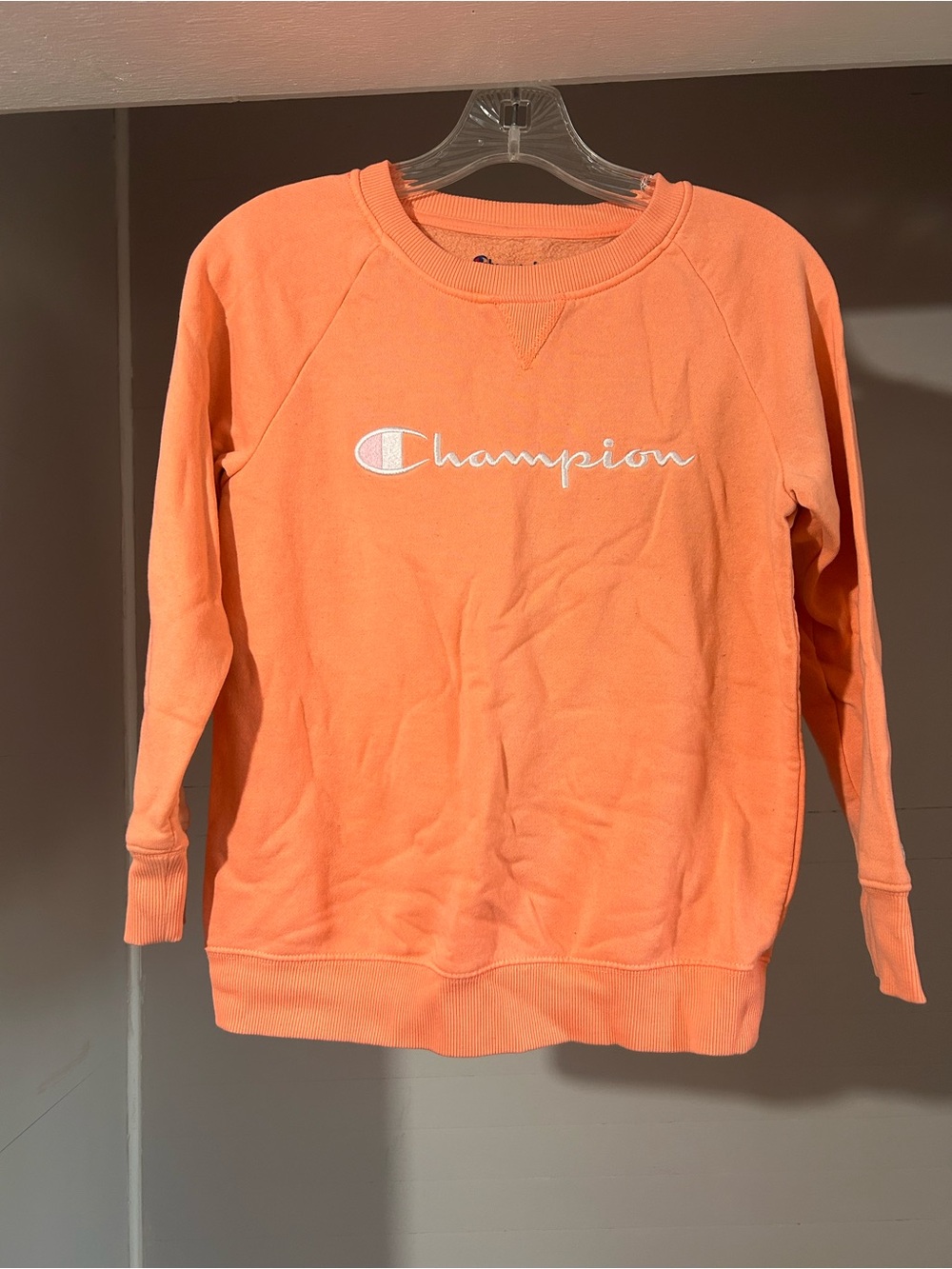 Champion Girls Crewneck Sweatshirt - Coral Orange